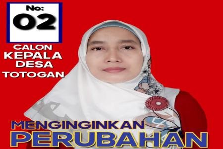 Yuliyah Calon kades Totogan Maju Untuk perubahan