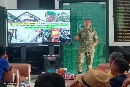 Diskusi Bersama Media Dandim 0603Lebak Paparkan Peran TNI dalam OMSP d