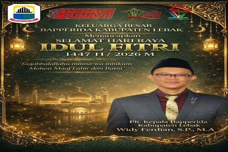 Bapperida Kabupaten Lebak Sampaikan Ucapan Selamat Hari Raya Idul Fitr