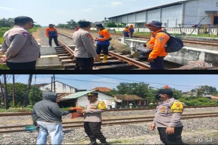 Polsek Karangawen Cek Rel Tanpa Palang