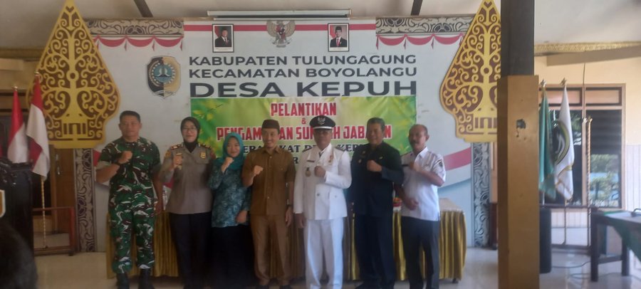Pelantikan Perangkat Desa Kepuh, Kaur Perencanaan Resmi Diambil Sumpah jabatan