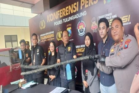 POLRES TULUNG AGUNG BERHASIL MEMBONGKAR PRAKTEK PENCURIAN KABEL TELKOM