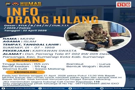 POLRES SUMENEPEDARAN RESMI ORANG HILANG