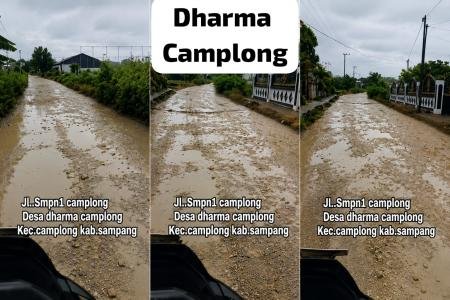 Jalan Rusak Menuju SMPN 1 Camplong Dik