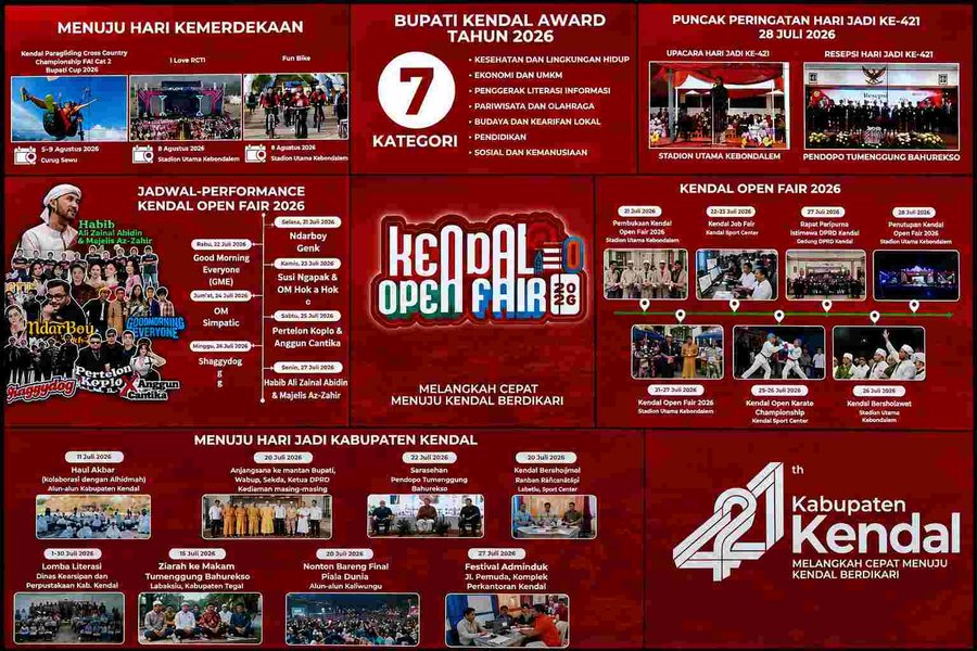 Jadwal Lengkap Open Fair: Ndarboy Genk, Shaggydog hingga Kendal Bersholawat di HUT Kendal 421