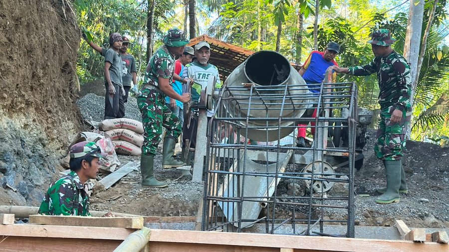 Pembangunan Jembatan Garuda di Desa Serayu Larangan Masuki Tahap Pengecoran Pondasi