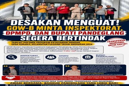 Desakan Menguat GOWB Minta Inspektorat