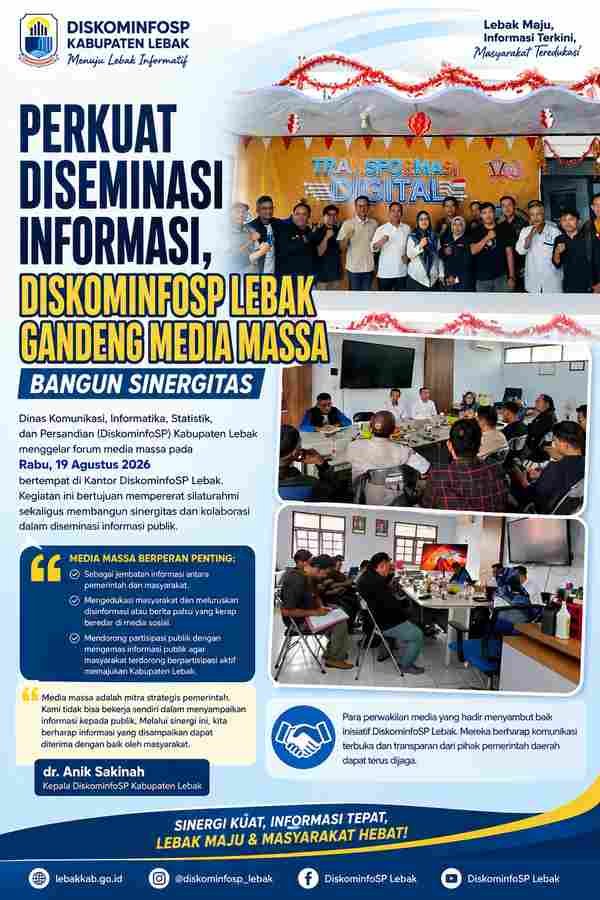 Perkuat Diseminasi Informasi, DiskominfoSP Lebak Gandeng Media Massa Bangun Sinergitas