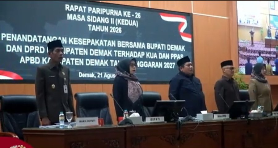 DPRD DAN PEMKAB DEMAK SEPAKATI KUA-PPAS APBD 2027 SERTA PERUBAHAN KUA-PPAS 2026 DALAM RAPAT PARIPURN