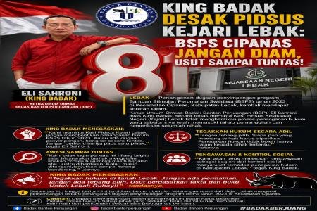 King Badak Desak Pidsus Kejari