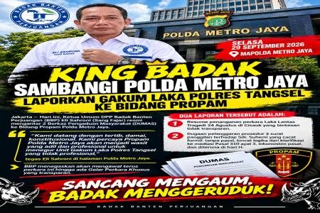 KETUA UMUM BBP SAMBANGI POLDA METRO JAYA LAPORKAN GAKUM LAKA POLRES TA