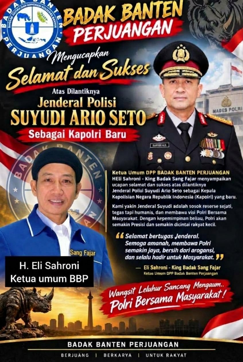 BBP Mengucapkan Selamat Atas Dilantiknya Jenderal Polisi Suyudi Ario Seto Sebagai Kapolri Baru