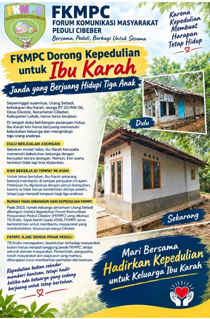 FKMPC Dorong Kepedulian untuk Ibu Karah, Janda yang Berjuang Hidupi Tiga Anak