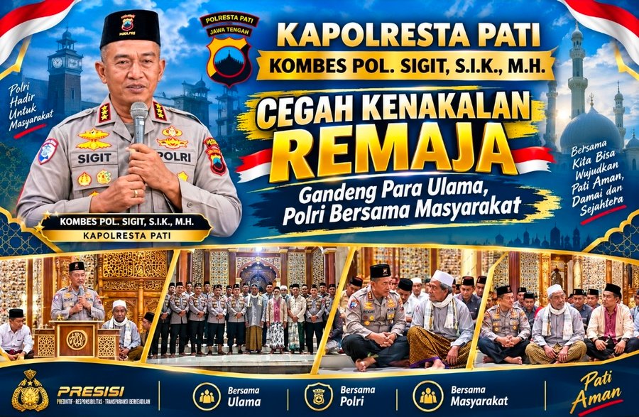 Polisi Bersama Masyarakat, Kapolresta Pati Gaungkan Pesan Damai