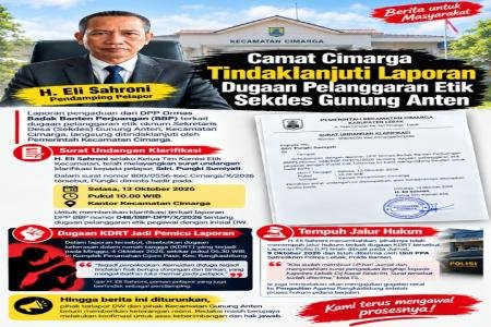 Camat Cimarga Tindaklanjuti Laporan Du